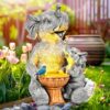 GIGALUMI Solar Elephant Garden Decor Statue