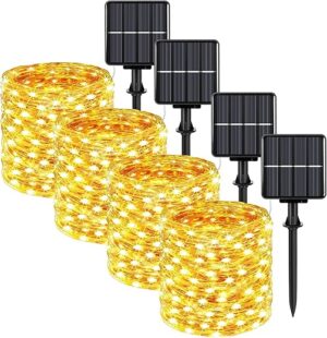 BesLowe Solar Fairy String Lights, 288FT 800LED 4-Pack