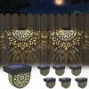 EKQ Solar Fence Lights Outdoor Waterproof LED