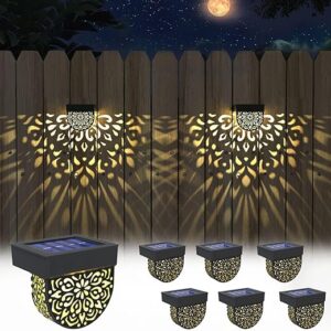 EKQ Solar Fence Lights Outdoor Waterproof LED