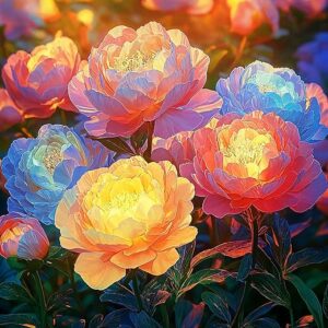 NESSTU Solar Flower Lights Outdoor Decor: 4 Pack