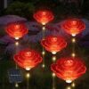 X-GiftKey Solar Garden Lights With Red Roses