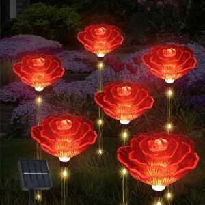 X-GiftKey Solar Garden Lights With Red Roses