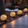 MLKNK Solar Globe Lights Outdoor Waterproof 4 Pack