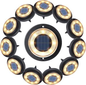 Flacchi Solar Ground Lights – IP68 Waterproof 12 Pack