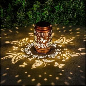 AITENISEN Solar Lanterns Outdoor Waterproof Butterfly Decor