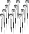 GIGALUMI Solar LED Garden Lights, Stainless Steel, 12 Pack