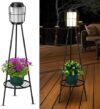 MXwcy Solar Lights Outdoor with Plant Stands