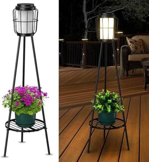 MXwcy Solar Lights Outdoor with Plant Stands