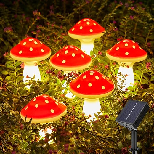 Brightown Solar Mushroom String Lights, Outdoor Waterproof