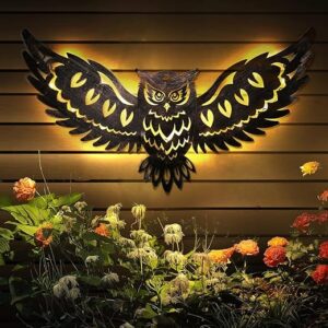 DIINOR Solar Owl Hanging Wall Decor Lights