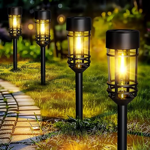 GIGALUMI Solar Pathway Lights 10 Pack, Waterproof