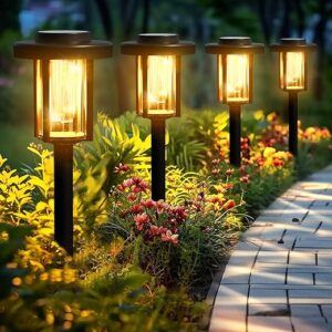 GIGALUMI Solar Pathway Lights, 12 Pack Outdoor
