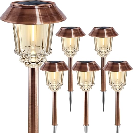 XMCOSY+ Solar Pathway Lights - 6 Pack