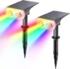 Linkind Solar Spot Lights Outdoor, Multicolor Landscape Spotlights (2 Pack)