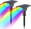 LEREKAM Solar Spotlights Outdoor, 40 LEDs RGB Landscape