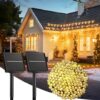 Brightown Solar String Lights, 2-Pack 200LED 78FT