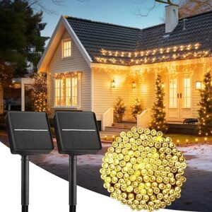 Brightown Solar String Lights, 2-Pack 200LED 78FT