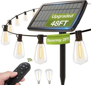 addlon Solar String Lights, 54 FT Waterproof Patio Lights
