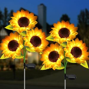 YShengMian Solar Sunflower Garden Lights – 6 Pack