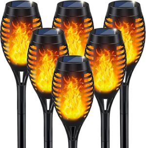 IkeeRuic Solar Torch Light With Flickering Flame