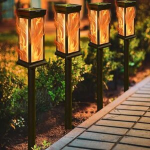 KelvinLux Solar Torch Lights, 12LED Flickering Flame