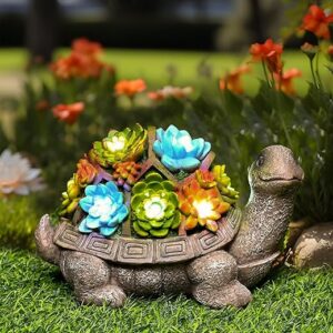 GIGALUMI Solar Turtle Figurine Lights for Outdoors