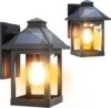 CYHKEE Solar Wall Lanterns Outdoor, Motion Sensor LED Sconce