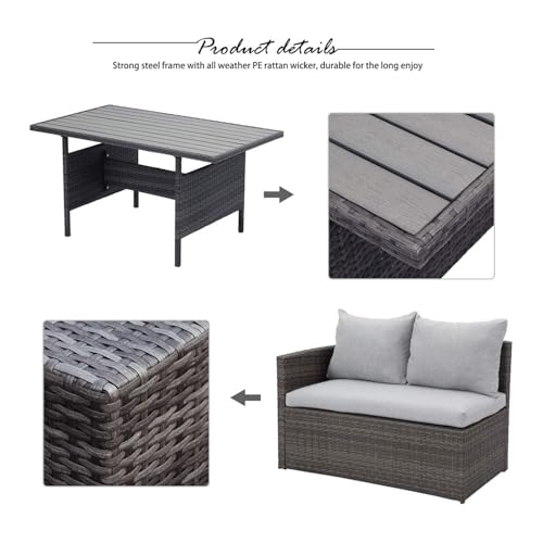 Solaste 7 Piece Wicker Patio Furniture Set - Image 5