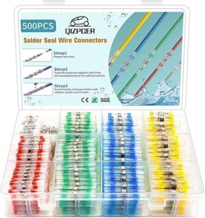 Qizpcer Solder Seal Wire Connectors Kit, 500Pcs