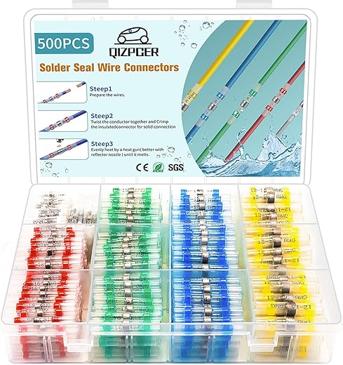 Qizpcer Solder Seal Wire Connectors Kit, 500Pcs