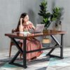UOHUFIDABFD Solid Wood Industrial Style Desk (300x120x75cm)