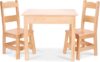 Melissa & Doug Solid Wood Table And 2 Chairs Set