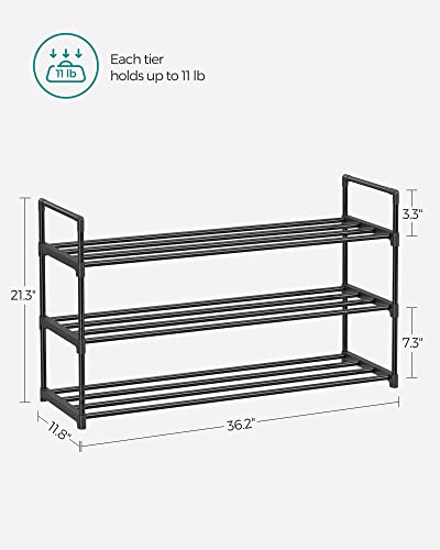 SONGMICS 3-Tier Metal Shoe Rack ULSA13BK - Image 3