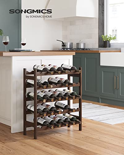 SONGMICS 30-Bottle 5-Tier Bamboo Wine Rack UKWR025D01 - Image 2