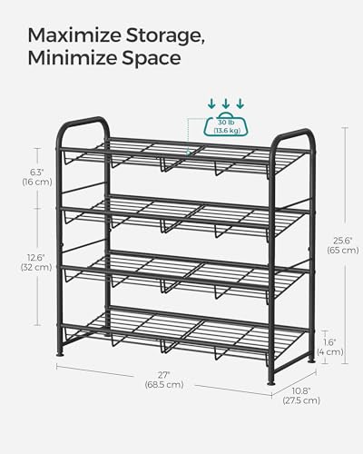 SONGMICS 4 Tier Adjustable Metal Shoe Rack - Image 3