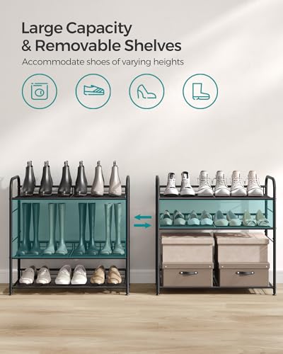 SONGMICS 4 Tier Adjustable Metal Shoe Rack - Image 5