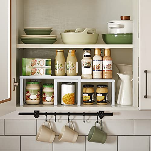 SONGMICS Bamboo & Metal Shelf Organizers Bundle UKCS01WT UKCS02NW - Image 4