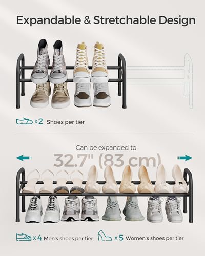 SONGMICS Expandable 1 Tier Adjustable Shoe Rack - Image 3