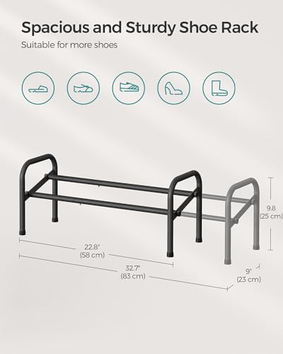 SONGMICS Expandable 1 Tier Adjustable Shoe Rack - Image 4