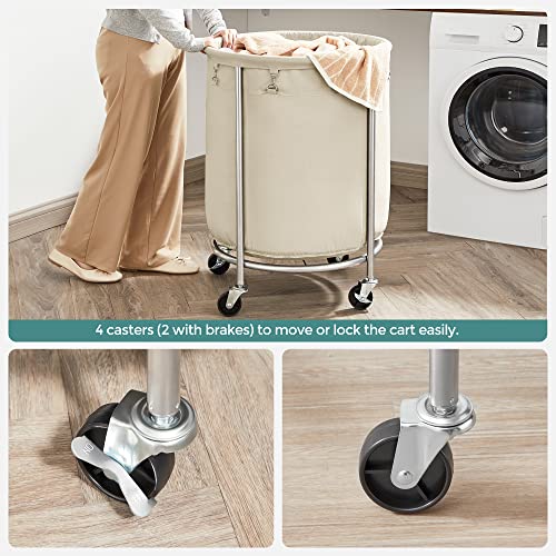 SONGMICS Laundry Basket With Wheels, 45 Gal., URLS01MZ - Image 3