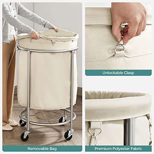 SONGMICS Laundry Basket With Wheels, 45 Gal., URLS01MZ - Image 5