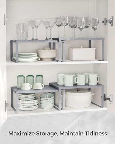 SONGMICS Metal Kitchen Counter Shelves, Set of 2, UKCS01SV - Image 4
