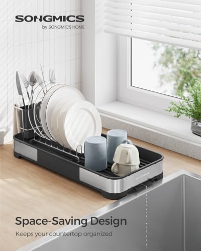 SONGMICS Small Stainless Steel Dish Drying Rack - Image 3