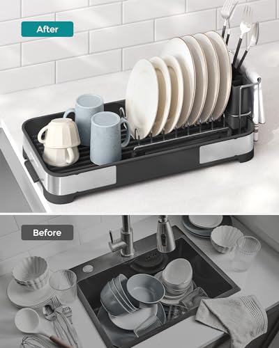 SONGMICS Small Stainless Steel Dish Drying Rack - Image 4