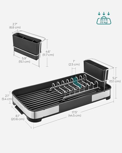 SONGMICS Small Stainless Steel Dish Drying Rack - Image 2