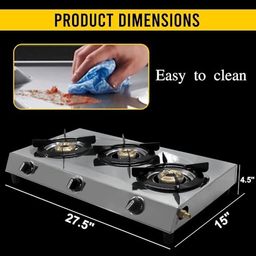SONRET 3 Burner Stainless Steel Camping Stove - Image 2