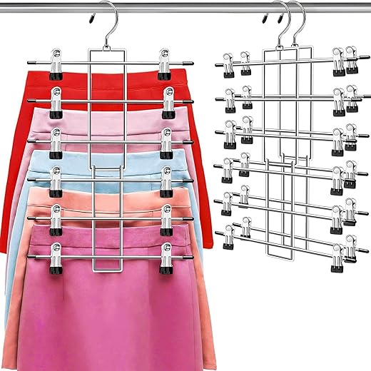Lumigens Space Saving 6-Tier Skirt Hangers