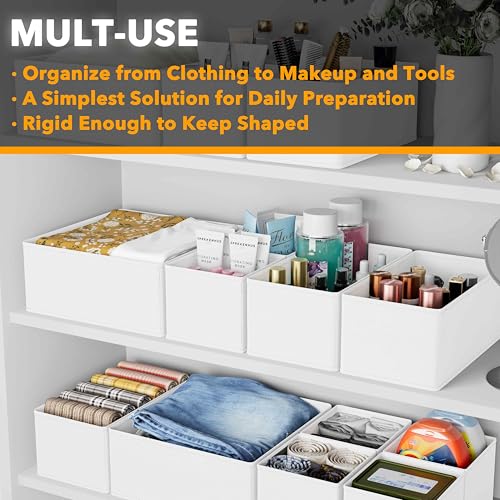 SpaceAid Drawer Organizer Bins, 12 Pack, White - Image 4