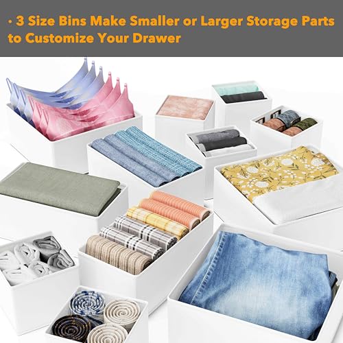 SpaceAid Drawer Organizer Bins, 12 Pack, White - Image 5